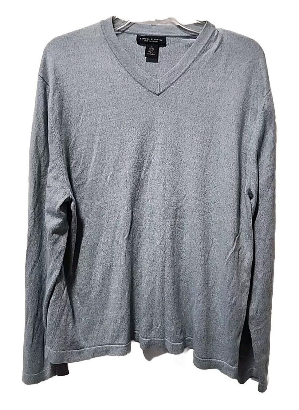 Banana Republic V-Neck Pullover Sweater, Men's Size XL, Cashmere Silk Light Blue